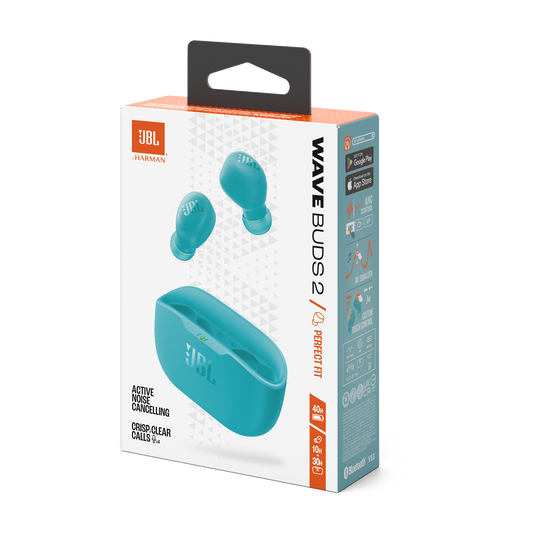 JBL Wave Buds 2 - Blue - True Wireless Noise Cancelling Earbuds - Detailshot 15 image number null